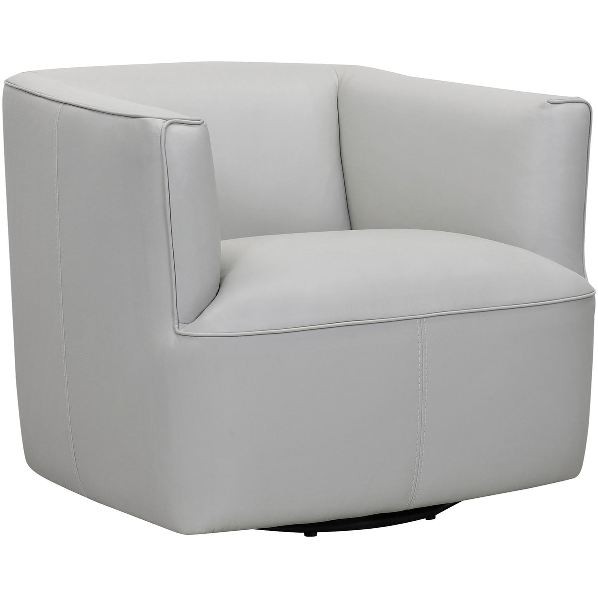 Whitney - Swivel Genuine Leather Barrel Chair - Dove Gray - Premium Swivel Chairs from Armen Living - Just $1550! Shop now at brett interiors