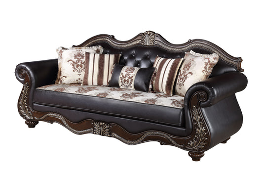 Maximus - Sofa - Dark Brown - Premium Stationary Sofas from New Classic - Just $1797.50! Shop now at brett interiors