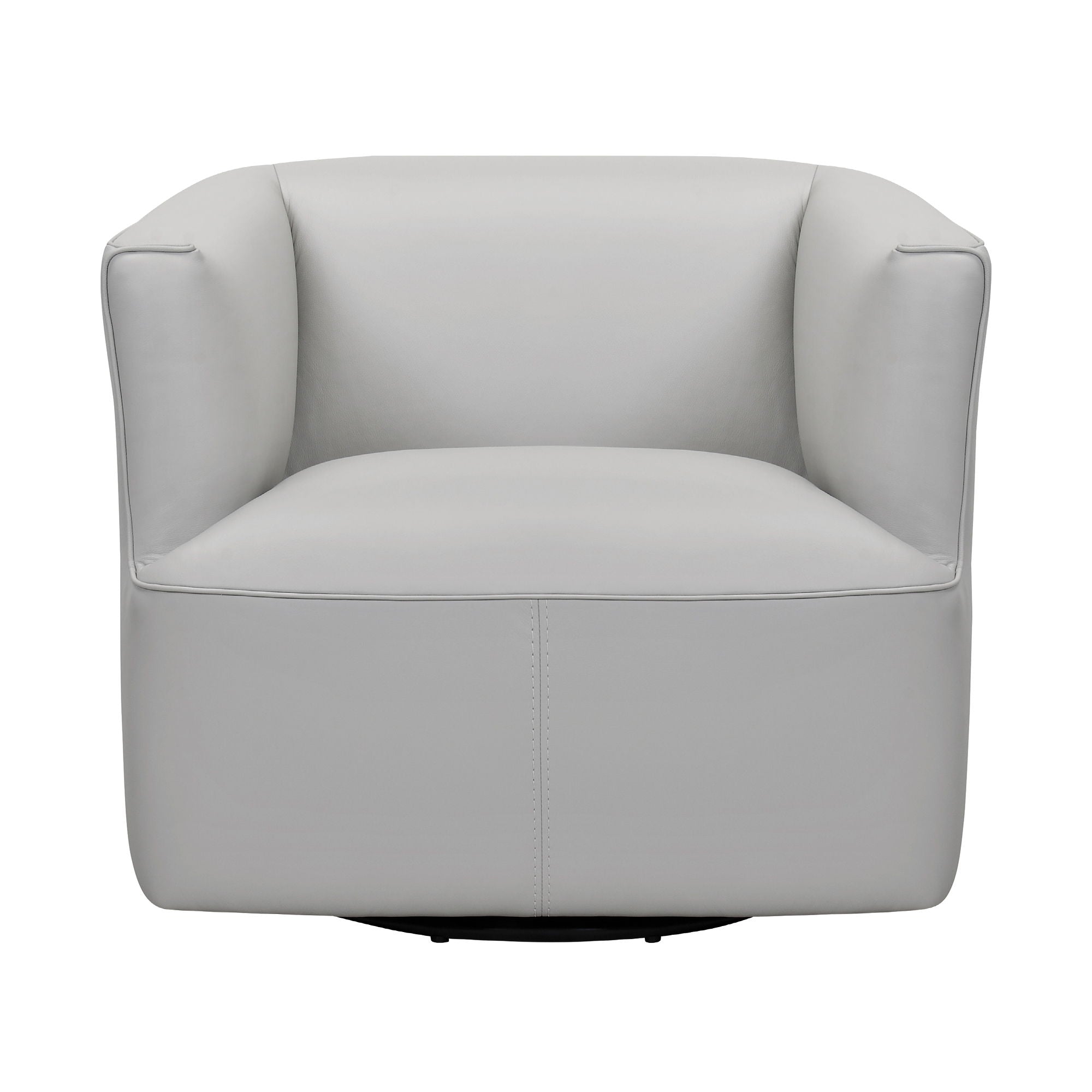 Whitney - Swivel Genuine Leather Barrel Chair - Dove Gray - Premium Swivel Chairs from Armen Living - Just $1550! Shop now at brett interiors