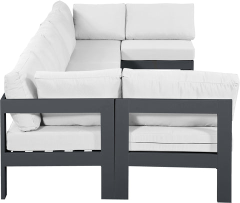 Nizuc - Outdoor Patio Modular Sectional 7 Piece - White - Modern & Contemporary - Premium Stationary Sectionals from Meridian Furniture - Just $6237.50! Shop now at brett interiors