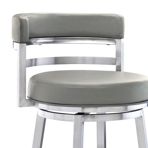 Madrid - Swivel Stainless Steel Bar Stool - Premium Counter Height (24"-27") from Armen Living - Just $415! Shop now at brett interiors