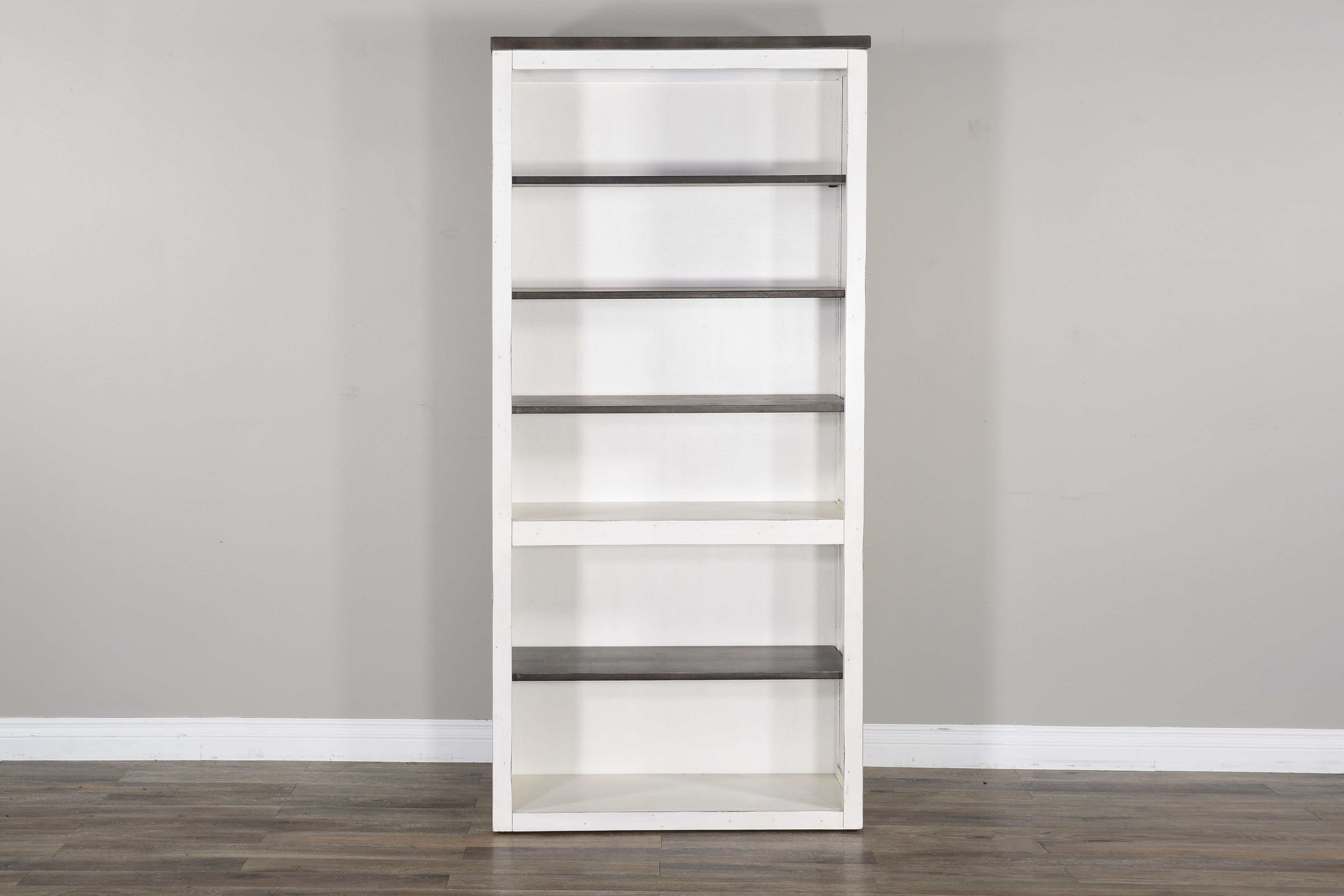 Carriage House - Bookcase / Open - White / Dark Brown - Premium Standard Bookcases from Sunny Designs - Just $848! Shop now at brett interiors