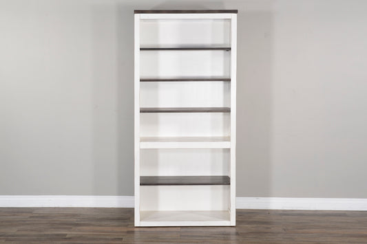 Carriage House - Bookcase / Open - White / Dark Brown - Premium Standard Bookcases from Sunny Designs - Just $848! Shop now at brett interiors