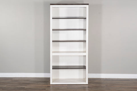 Carriage House - Bookcase / Open - White / Dark Brown - Premium Standard Bookcases from Sunny Designs - Just $848! Shop now at brett interiors