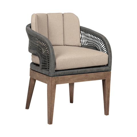 Orbit - Outdoor Patio Dining Chair - Weathered Eucalyptus / Taupe - Premium Side Chairs from Armen Living - Just $777.50! Shop now at brett interiors