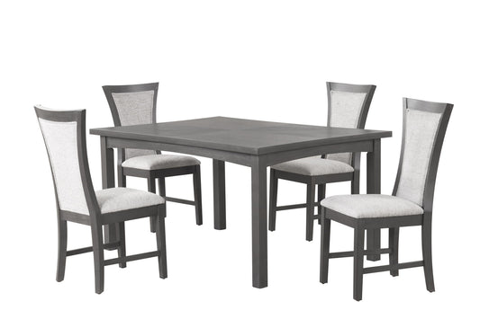 Flair - 5 Piece Dining Set (Table & 4 Chairs) - Gray - Premium 5 Piece Dining Room Sets from New Classic - Just $672.50! Shop now at brett interiors