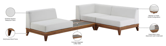 Rio - 3 Piece Modular Sectional - Off White - Premium Stationary Sectionals from Meridian Furniture - Just $4925! Shop now at brett interiors