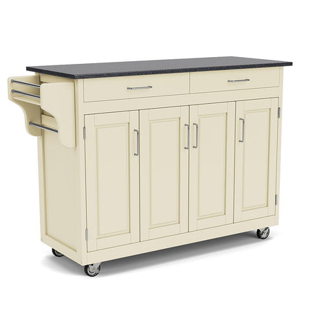 Create-A-Cart - 4 Doors Kitchen Cart - Black Granite Top - Premium Islands & Carts from Homestyles - Just $1912.48! Shop now at brett interiors