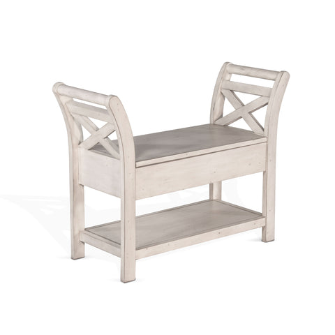 Bayside - Accent Bench With Storage - White - Premium Storage Benches from Sunny Designs - Just $247! Shop now at brett interiors