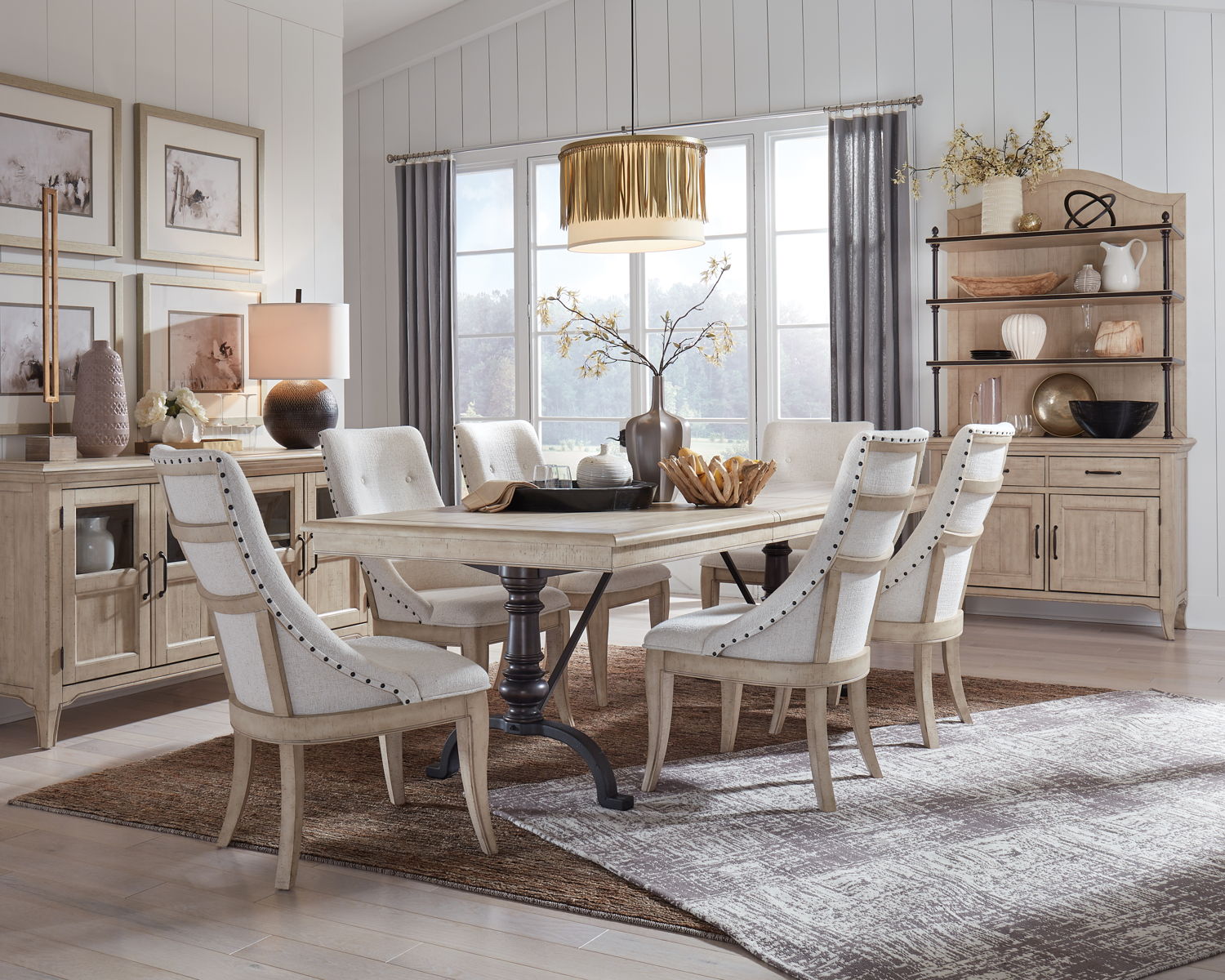 Harlow - Dining Arm Chair With Upholstered Seat & Back (Set of 2) - Weathered Bisque - Premium Chair Sets from Magnussen Furniture - Just $790! Shop now at brett interiors