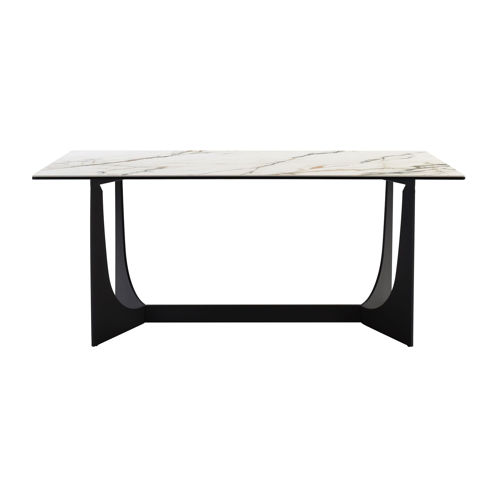 Esme - Dining Table Stone And Metal - Gray / Black - Premium Dining Tables from Armen Living - Just $2240! Shop now at brett interiors