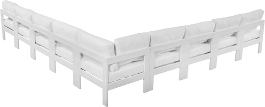 Nizuc - Outdoor Patio Modular Sectional 9 Piece - White - Metal - Premium Stationary Sectionals from Meridian Furniture - Just $7862.50! Shop now at brett interiors