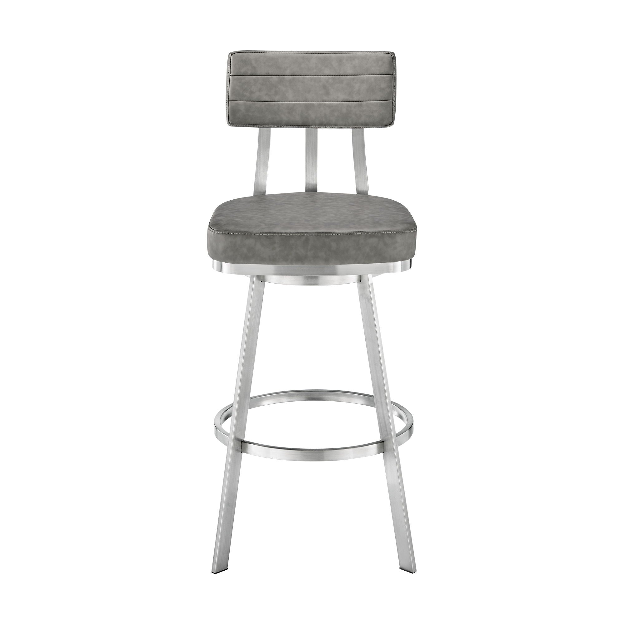 Benjamin - Swivel Stool - Brushed Steel Legs - Premium Counter Height (24"-27") from Armen Living - Just $410! Shop now at brett interiors