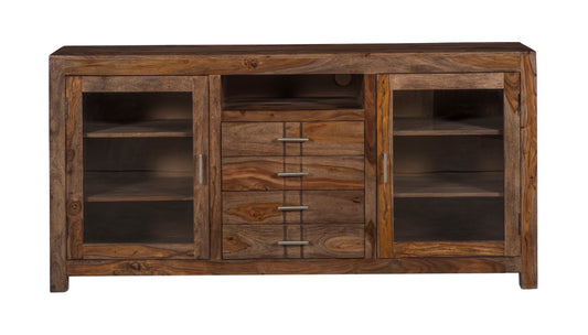 Liam - Four Drawer Two Door Console - Brownstone - Premium Accent Cabinets from Coast2Coast Home - Just $4537.50! Shop now at brett interiors