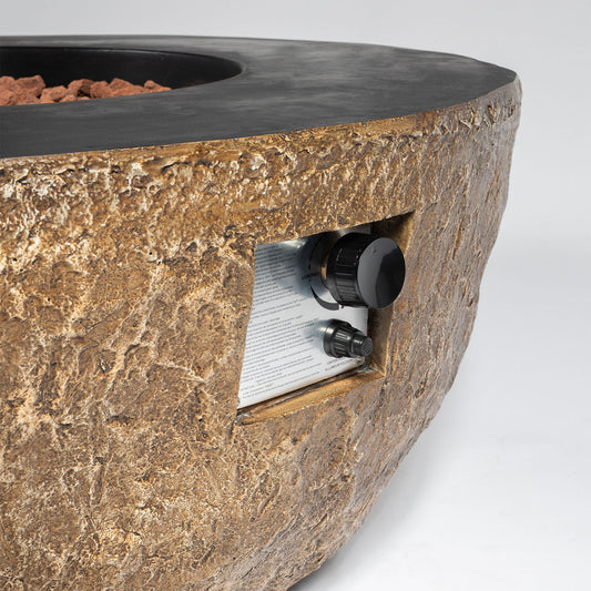 Concrete Gas Fire Pit Bowl - Brown - Premium Fire Pits from AS Outdoor Heating - Just $727! Shop now at brett interiors