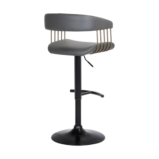 Calista - Adjustable Bar Stool - Grey / Golden Bronze - Premium Adjustable Height from Armen Living - Just $215! Shop now at brett interiors