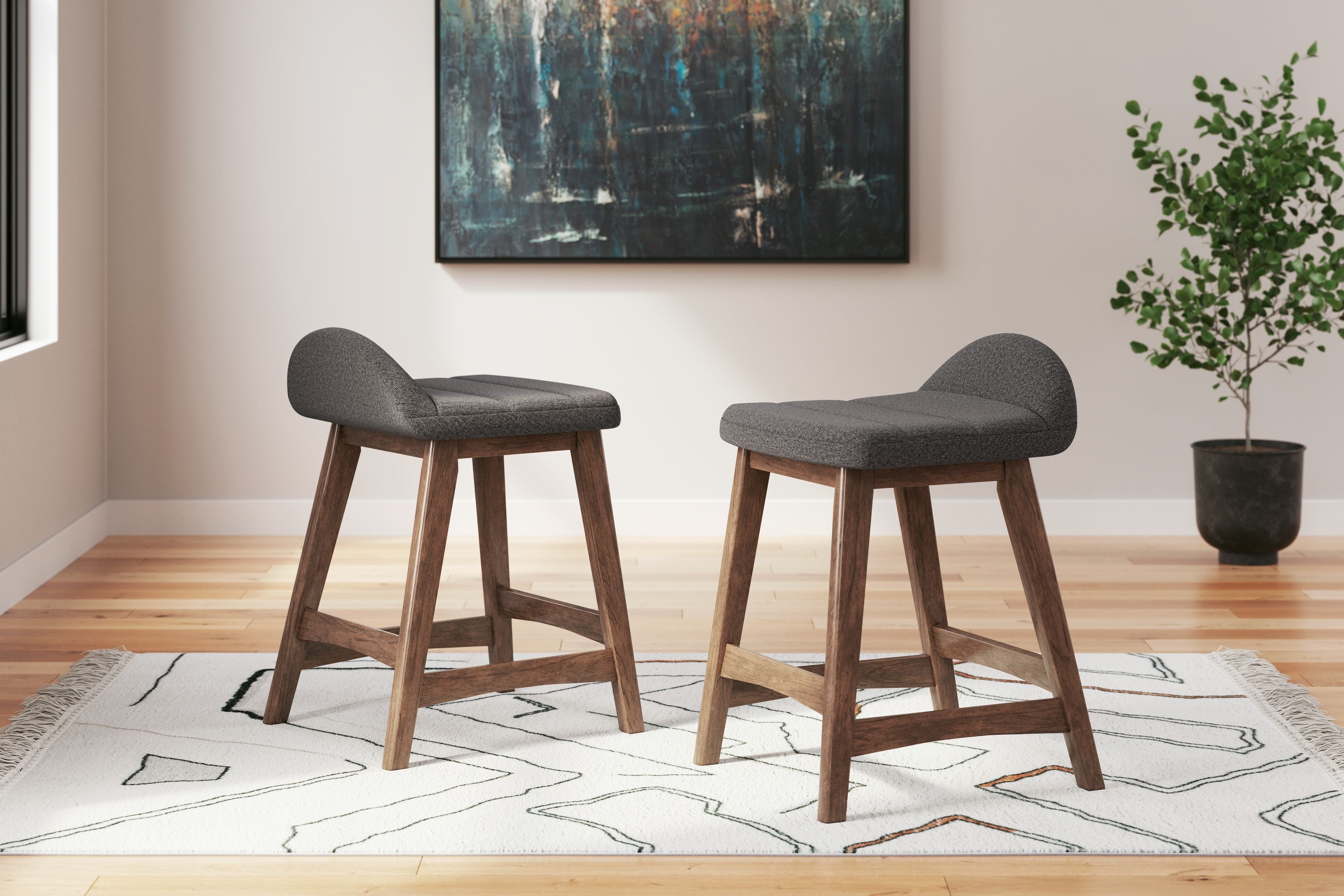 Lyncott - Upholstered Barstool (Set of 2) - Premium Stool Sets from Signature Design by Ashley® - Just $265.65! Shop now at brett interiors