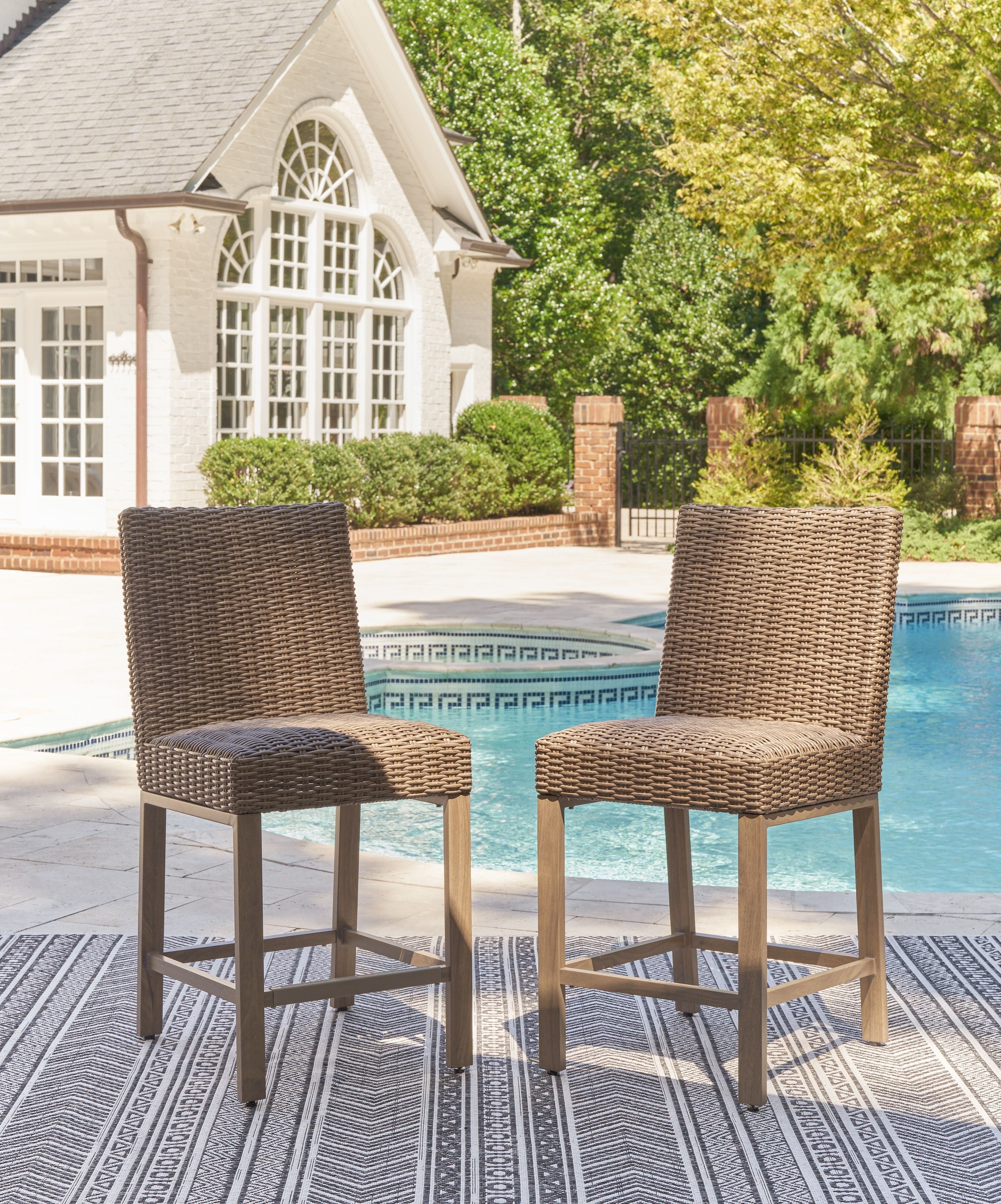 Walton Bridge - Driftwood - Barstool (Set of 2) - Premium Stool Sets from Signature Design by Ashley® - Just $952.88! Shop now at brett interiors