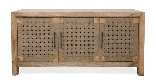 Braden - Three Door Credenza - Augustine Brown / Jute - Premium Credenzas from Coast2Coast Home - Just $3300! Shop now at brett interiors