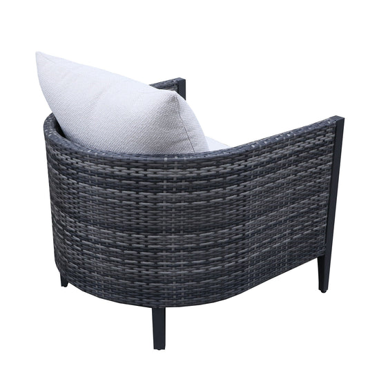 Premium Outdoor Wicker Gabardine Club Chair With Cushion (Set of 2) - White / Dark Gray - Premium Chair Sets from Gather Craft - Just $1483! Shop now at brett interiors