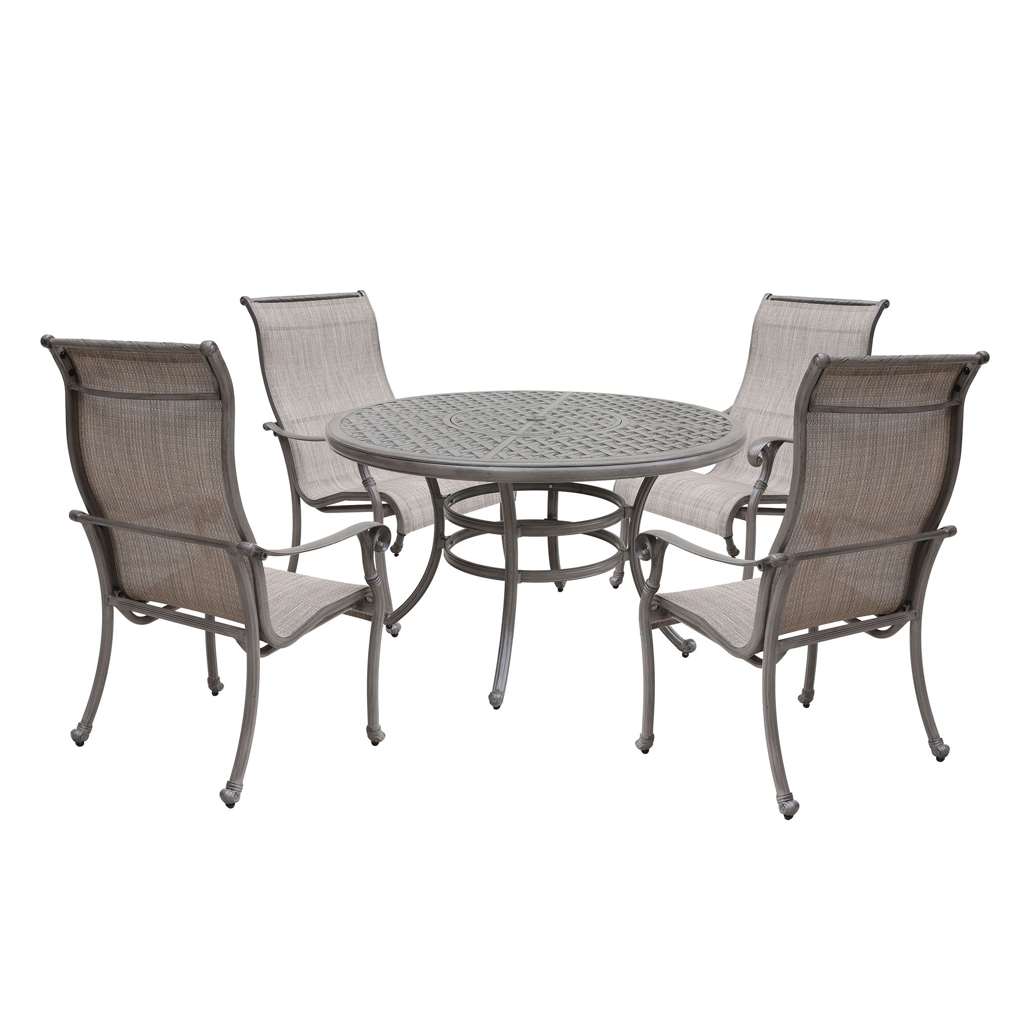 Cast Aluminum Dining Set With Sling Chairs - Premium 5 Piece Outdoor Sets from Gather Craft - Just $2638! Shop now at brett interiors