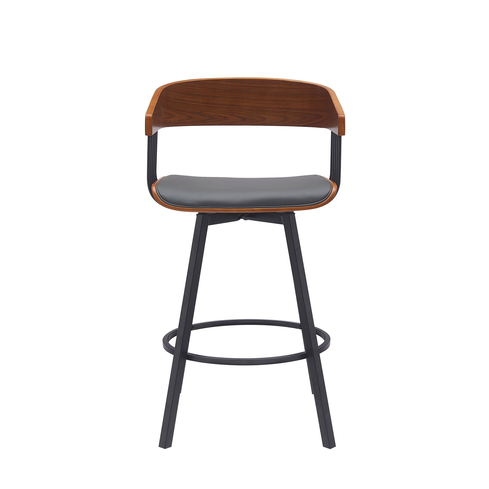 Athena - Swivel Walnut Metal Stool - Premium Counter Height (24"-27") from Armen Living - Just $280! Shop now at brett interiors