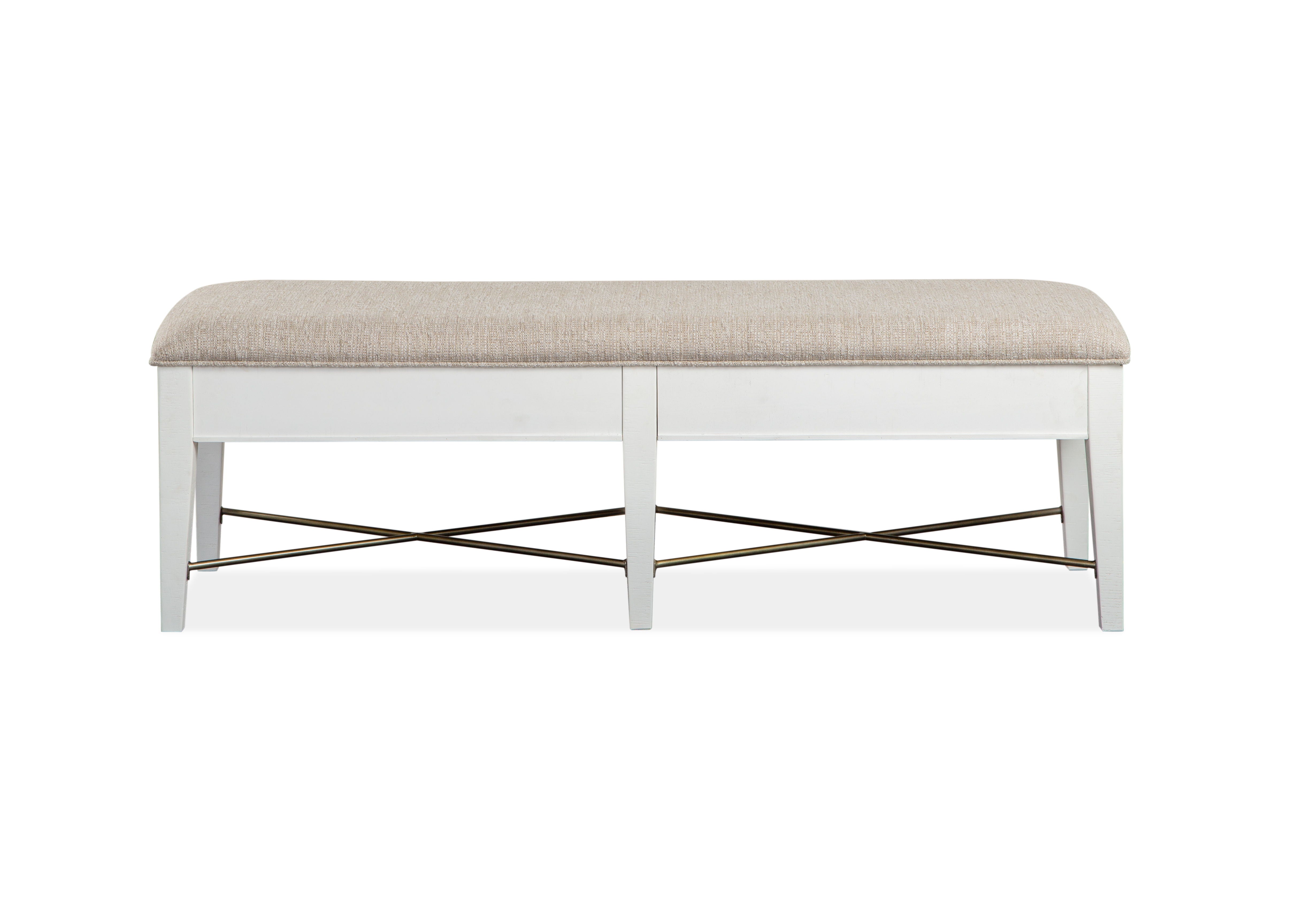 Heron Cove - Bench With Upholstered Seat - Chalk White - Premium Upholstered Benches from Magnussen Furniture - Just $620! Shop now at brett interiors