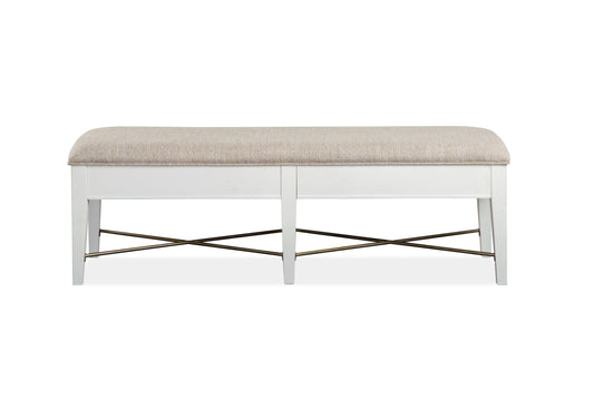 Heron Cove - Bench With Upholstered Seat - Chalk White - Premium Upholstered Benches from Magnussen Furniture - Just $620! Shop now at brett interiors