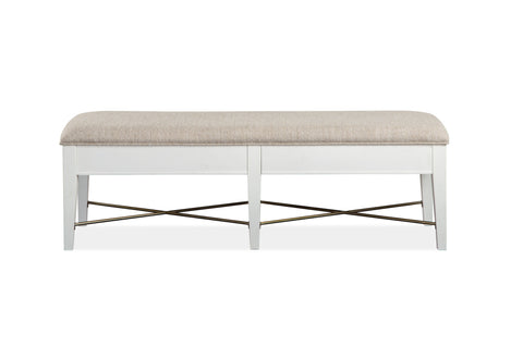 Heron Cove - Bench With Upholstered Seat - Chalk White - Premium Upholstered Benches from Magnussen Furniture - Just $620! Shop now at brett interiors