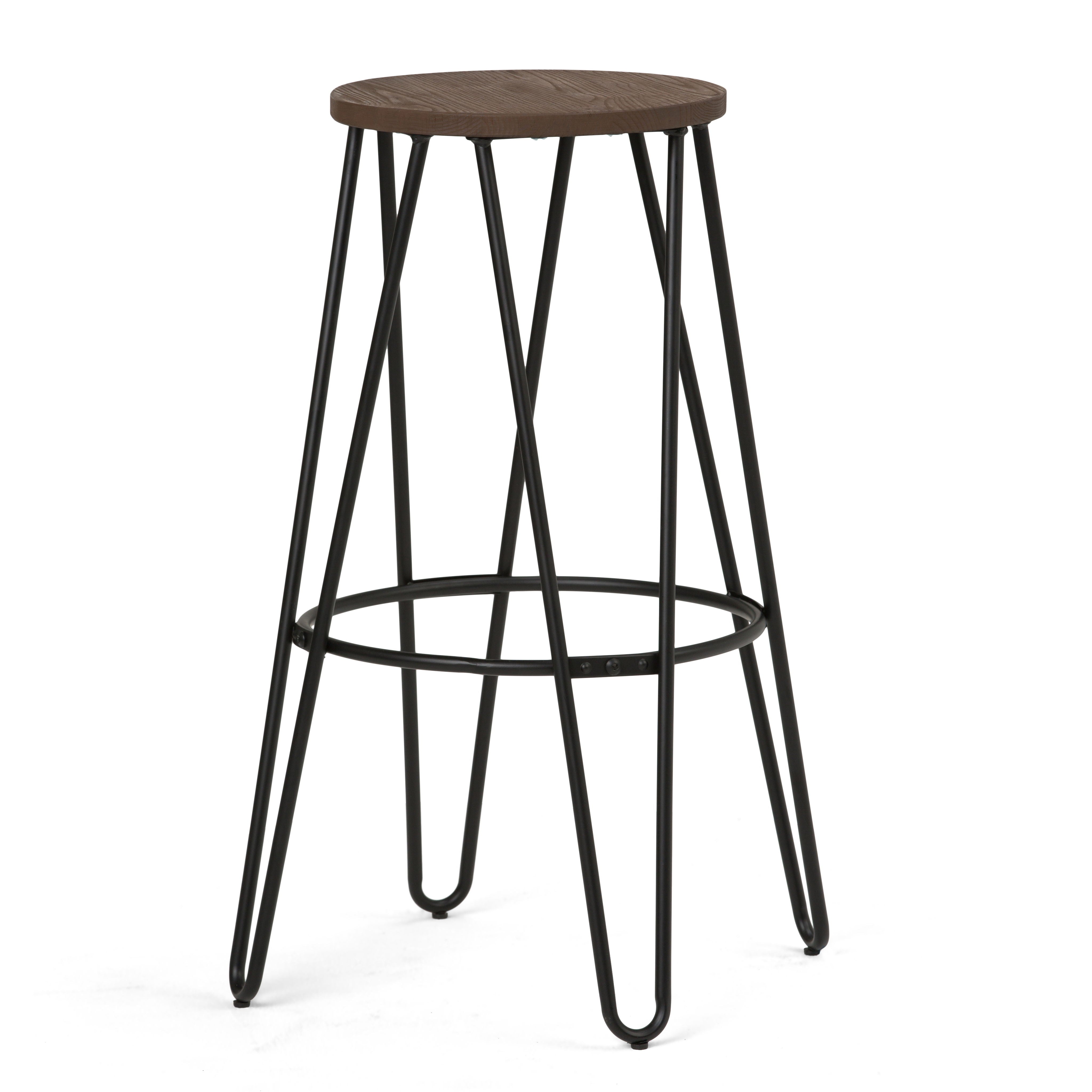 Simeon - Metal Stool with Wood Seat - Premium Counter Height (24"-27") from Simpli Home - Just $82! Shop now at brett interiors