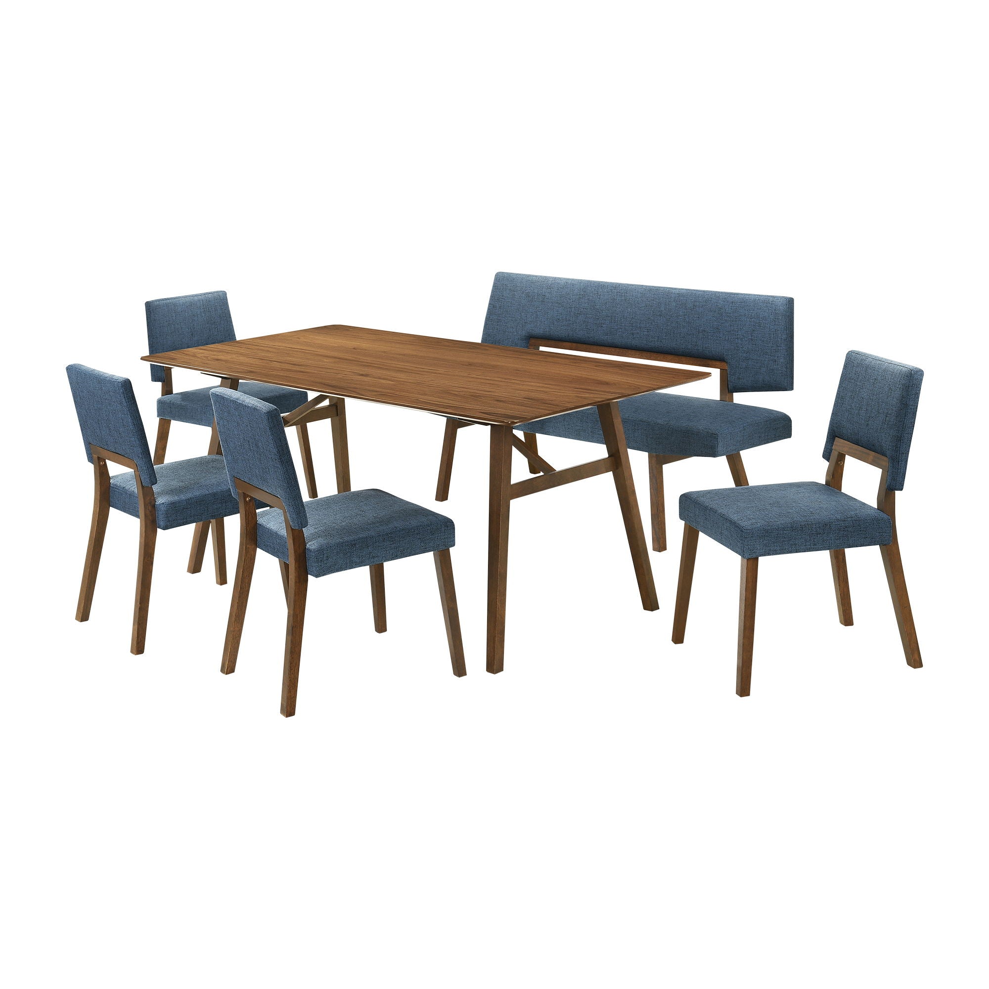 Channell - Walnut Wood Dining Table Set - Premium 5 Piece Dining Room Sets from Armen Living - Just $1082.50! Shop now at brett interiors