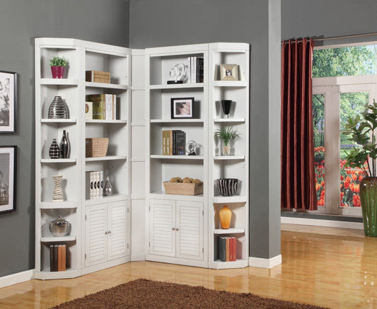 Boca - 5 Piece L Shape Corner Bookcase Wall - Cottage White - Premium 5 Piece Home Office Sets from Parker House - Just $3237.50! Shop now at brett interiors