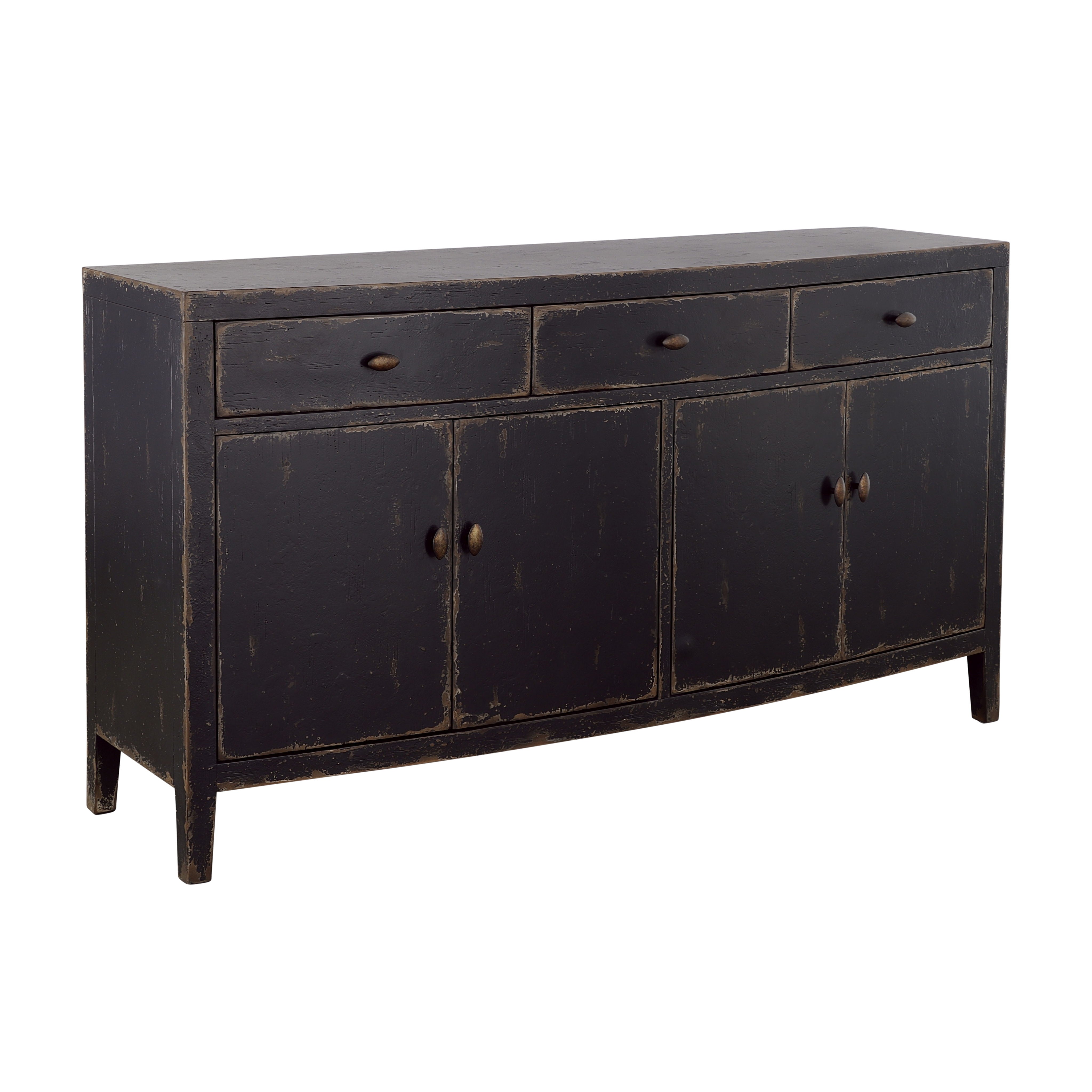 Gibson - Four Door Three Drawer Credenza - Coal / Brown - Premium Credenzas from Coast2Coast Home - Just $4785! Shop now at brett interiors