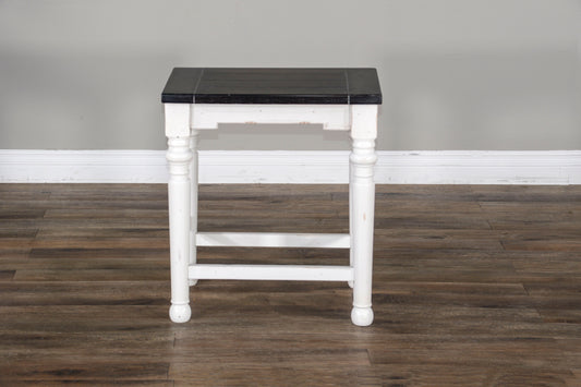 Carriage House - Stool Wih Wood Seat - White / Dark Brown - Premium Bar Height (28"-30") from Sunny Designs - Just $177! Shop now at brett interiors