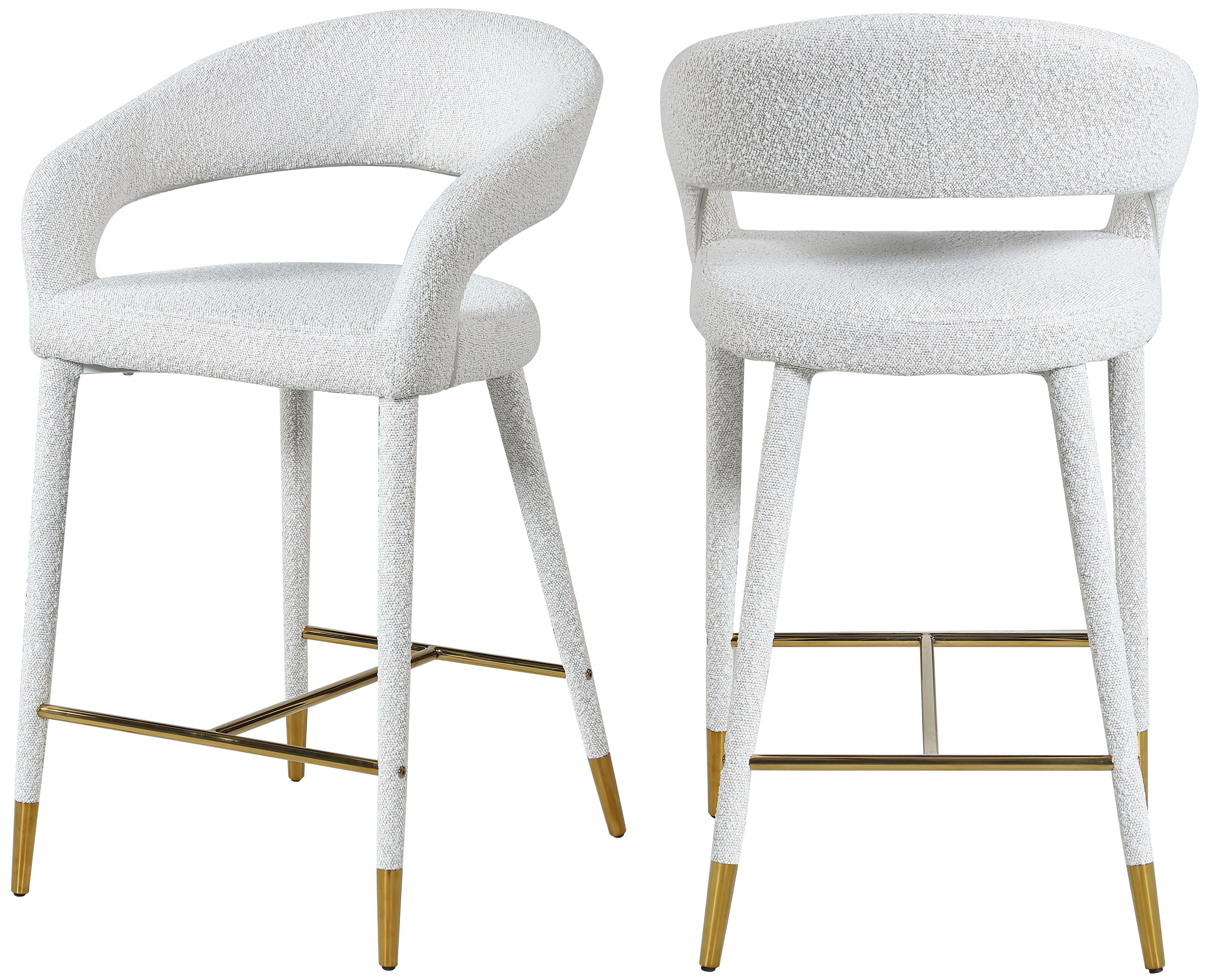 Destiny - Stool - Cream - Fabric - Premium Adjustable Height from Meridian Furniture - Just $575! Shop now at brett interiors