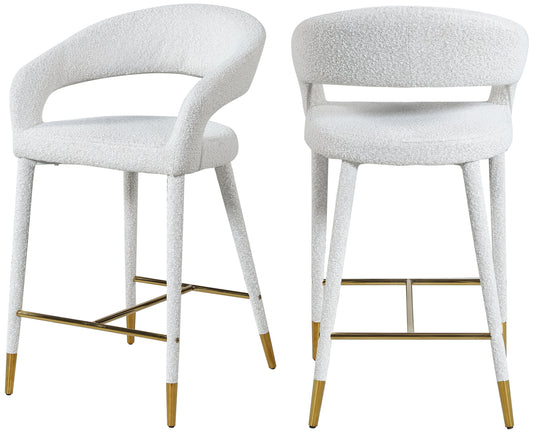 Destiny - Stool - Cream - Fabric - Premium Adjustable Height from Meridian Furniture - Just $575! Shop now at brett interiors