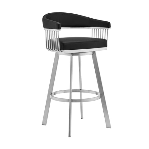 Chelsea - Brushed Stainless Steel Swivel Bar Stool - Premium Counter Height (24"-27") from Armen Living - Just $427.50! Shop now at brett interiors