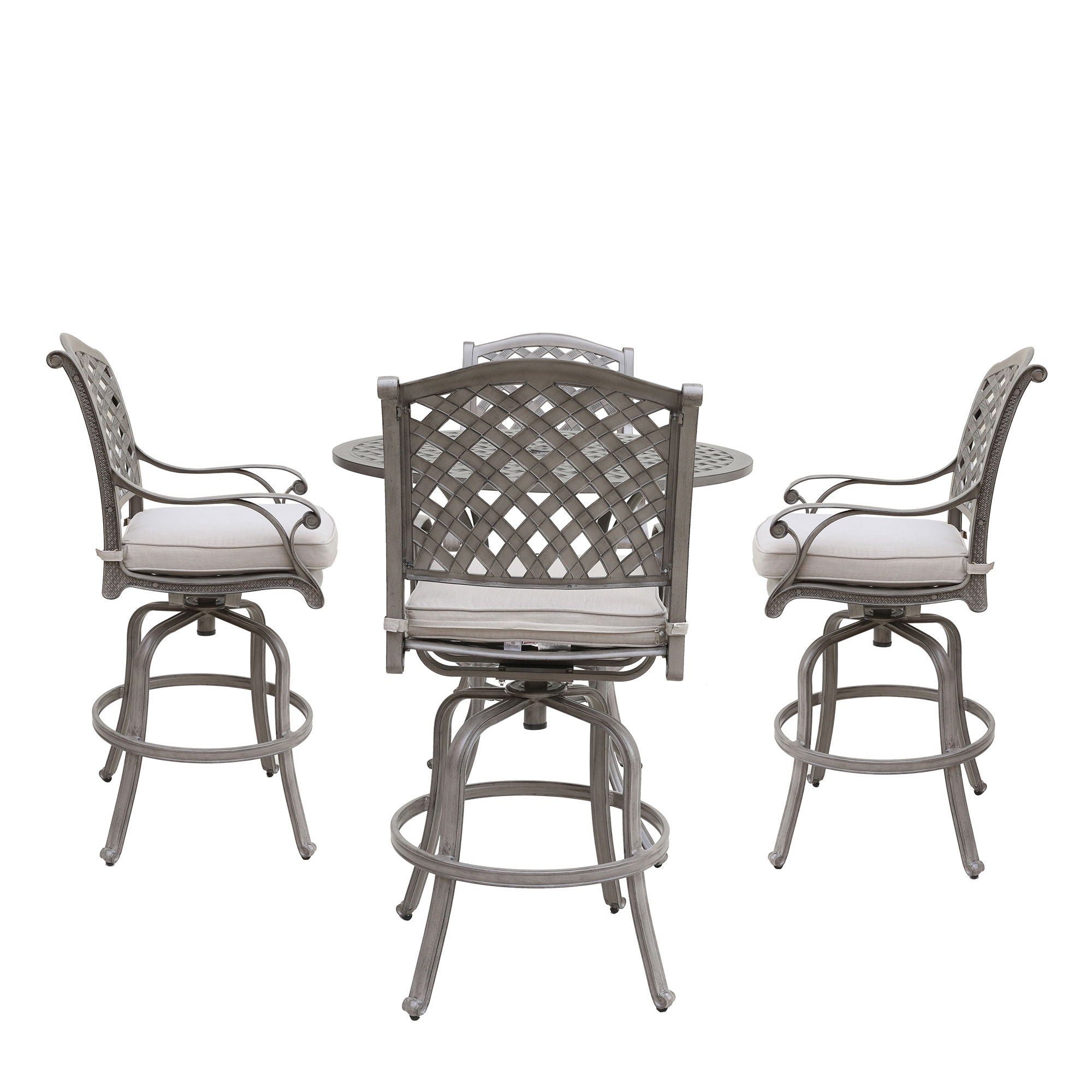 Cast Aluminum Bar Set With Cushion - Premium 5 Piece Outdoor Sets from Gather Craft - Just $2890! Shop now at brett interiors