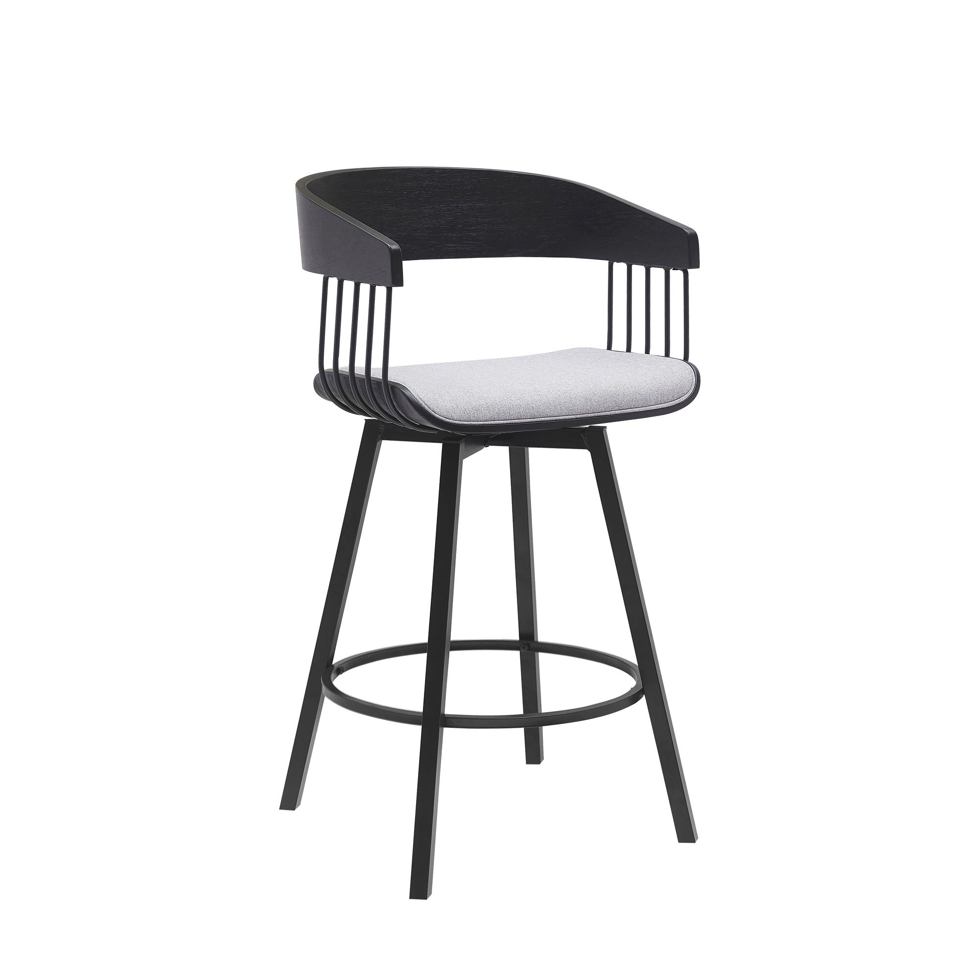 Athena - Swivel Black Metal Stool - Premium Counter Height (24"-27") from Armen Living - Just $280! Shop now at brett interiors