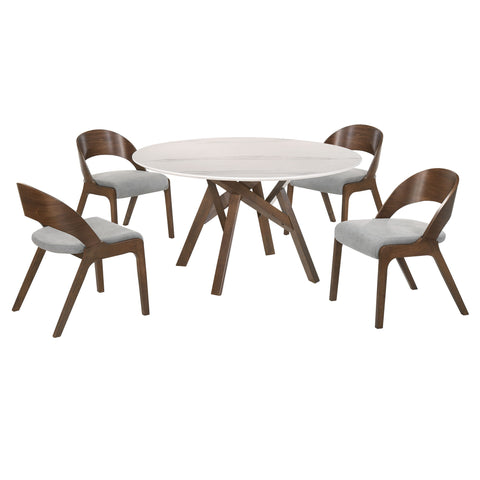 Venus And Polly - Round Dining Set - Premium 5 Piece Dining Room Sets from Armen Living - Just $1967.50! Shop now at brett interiors