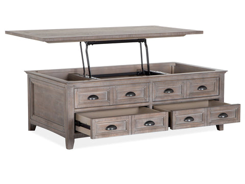 Paxton Place - Lift Top Storage Cocktail Table With Casters - Dovetail Grey - Premium Cocktail Tables from Magnussen Furniture - Just $1219! Shop now at brett interiors