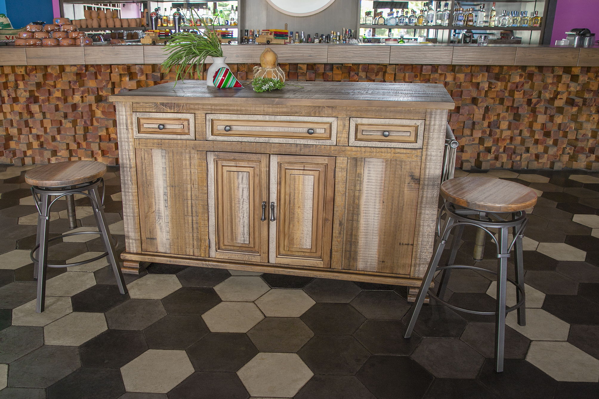 Marquez - Kitchen Island - Two Tone Light Brown - Premium Islands & Carts from International Furniture Direct - Just $1555! Shop now at brett interiors