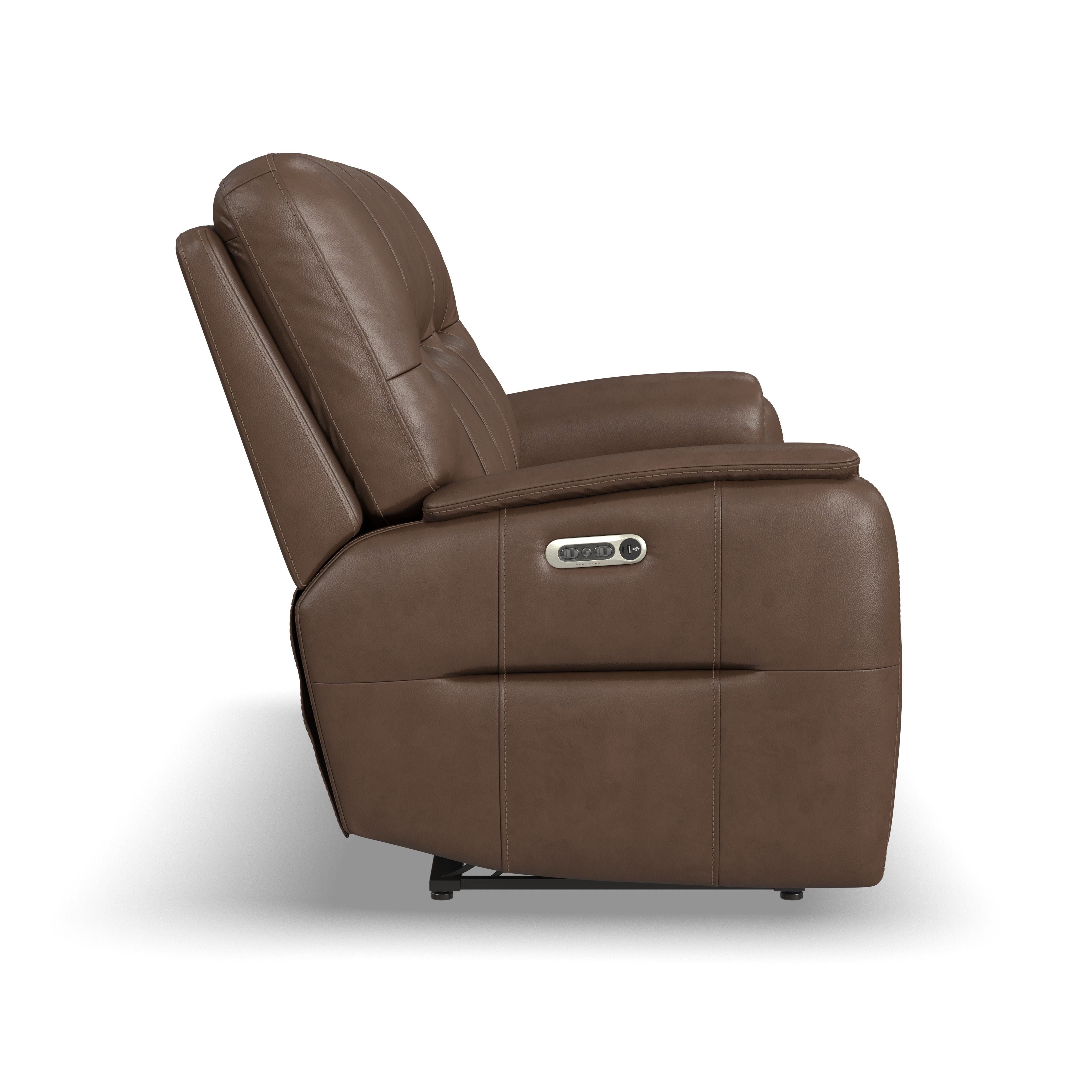 Wilson - Power Reclining Sofa With Power Headrests - Dark Brown - Premium Reclining Sofas from Flexsteel - Just $3187.50! Shop now at brett interiors