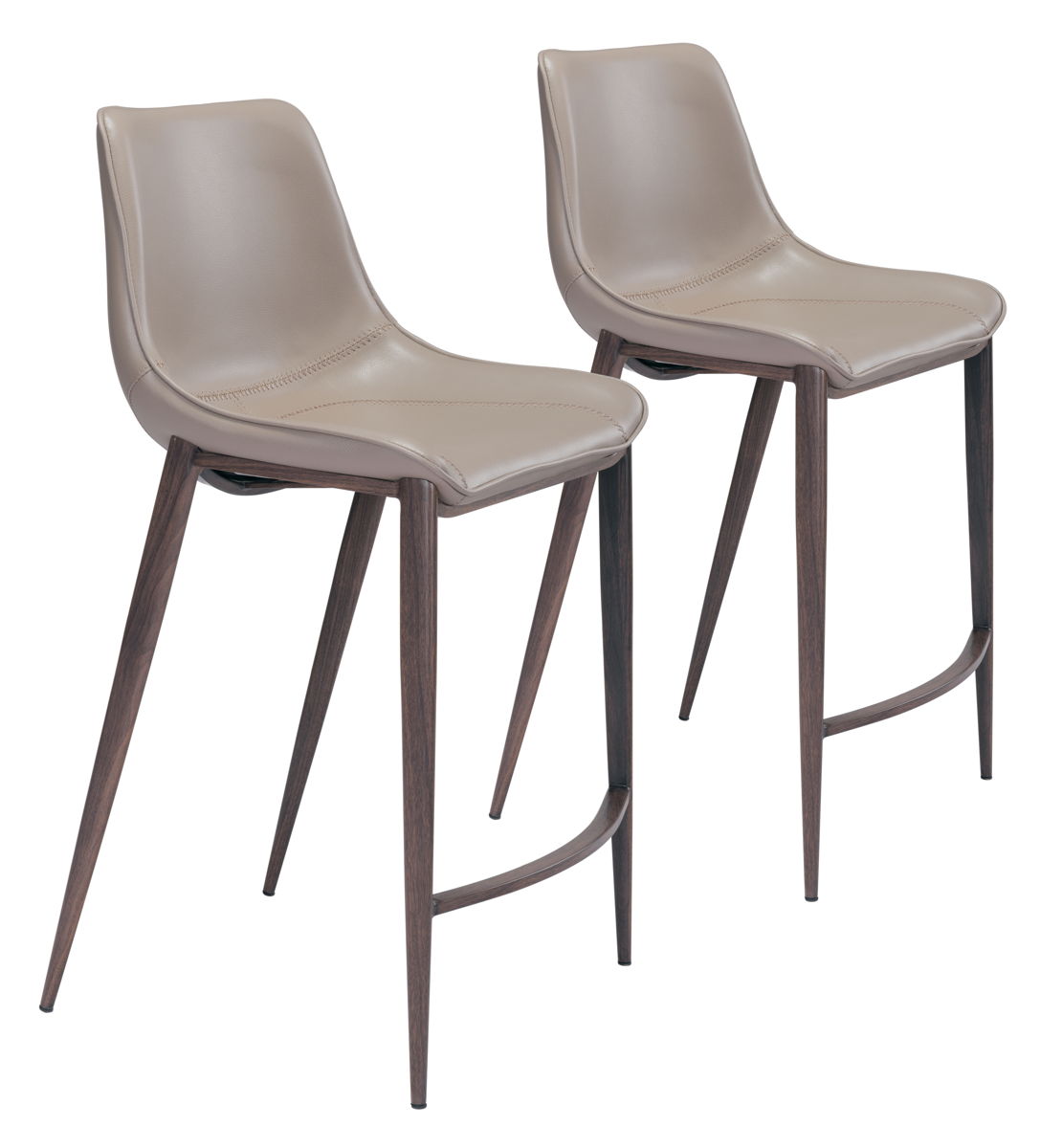 Magnus - Counter Chair (Set of 2) - Gray / Walnut - Premium Chair Sets from Zuo Modern - Just $1600! Shop now at brett interiors