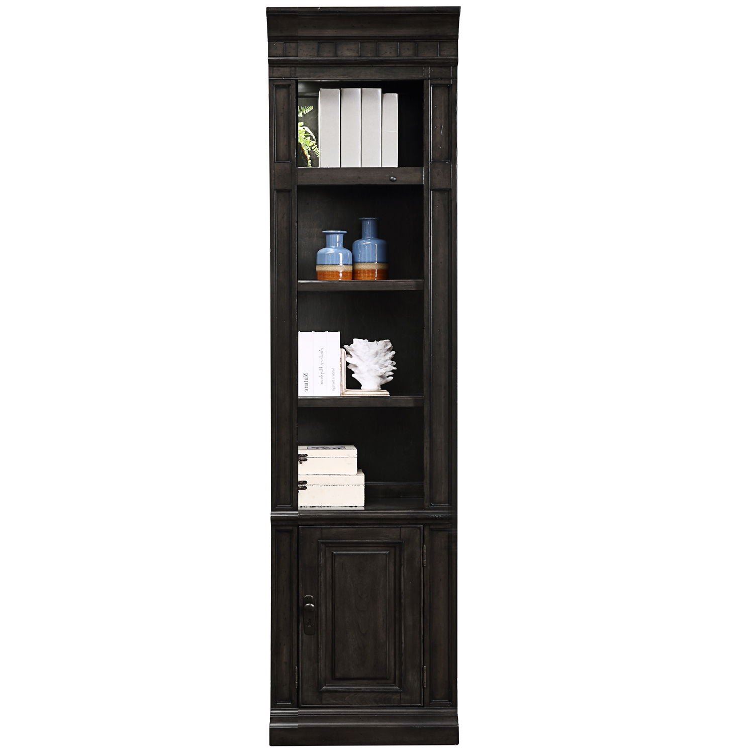 Washington Heights - Open Top Bookcase - Washed Charcoal - Premium Standard Bookcases from Parker House - Just $1025! Shop now at brett interiors