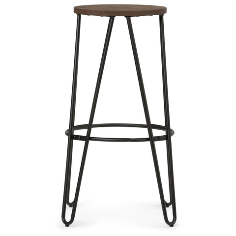 Simeon - Metal Stool with Wood Seat - Premium Counter Height (24"-27") from Simpli Home - Just $82! Shop now at brett interiors