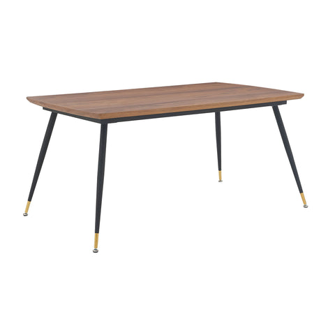 Messina - Modern Walnut And Metal Dining Room Table - Black Matte / Gold - Premium Dining Tables from Armen Living - Just $620! Shop now at brett interiors