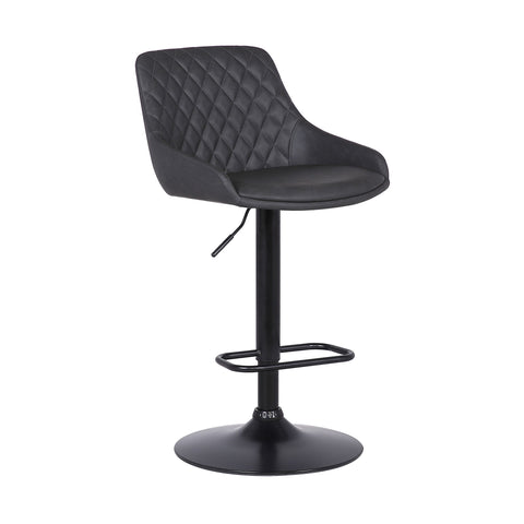 Anibal - Adjustable Height Swivel Bar Stool - Gray / Black - Premium Adjustable Height from Armen Living - Just $205! Shop now at brett interiors