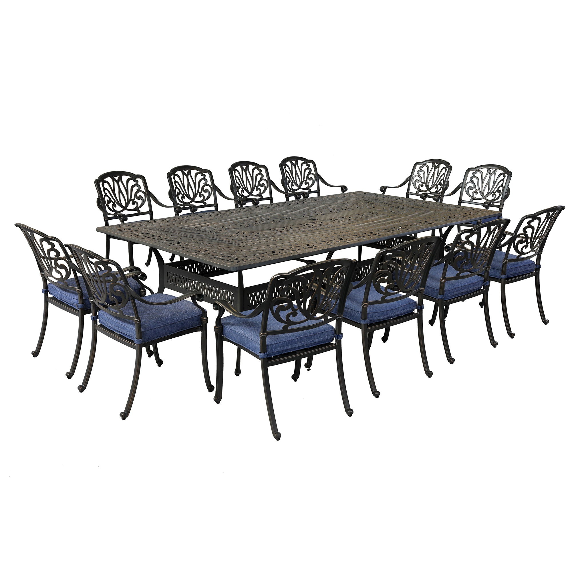 Rectangular Metal Dining Set With Cushions Gather Craft