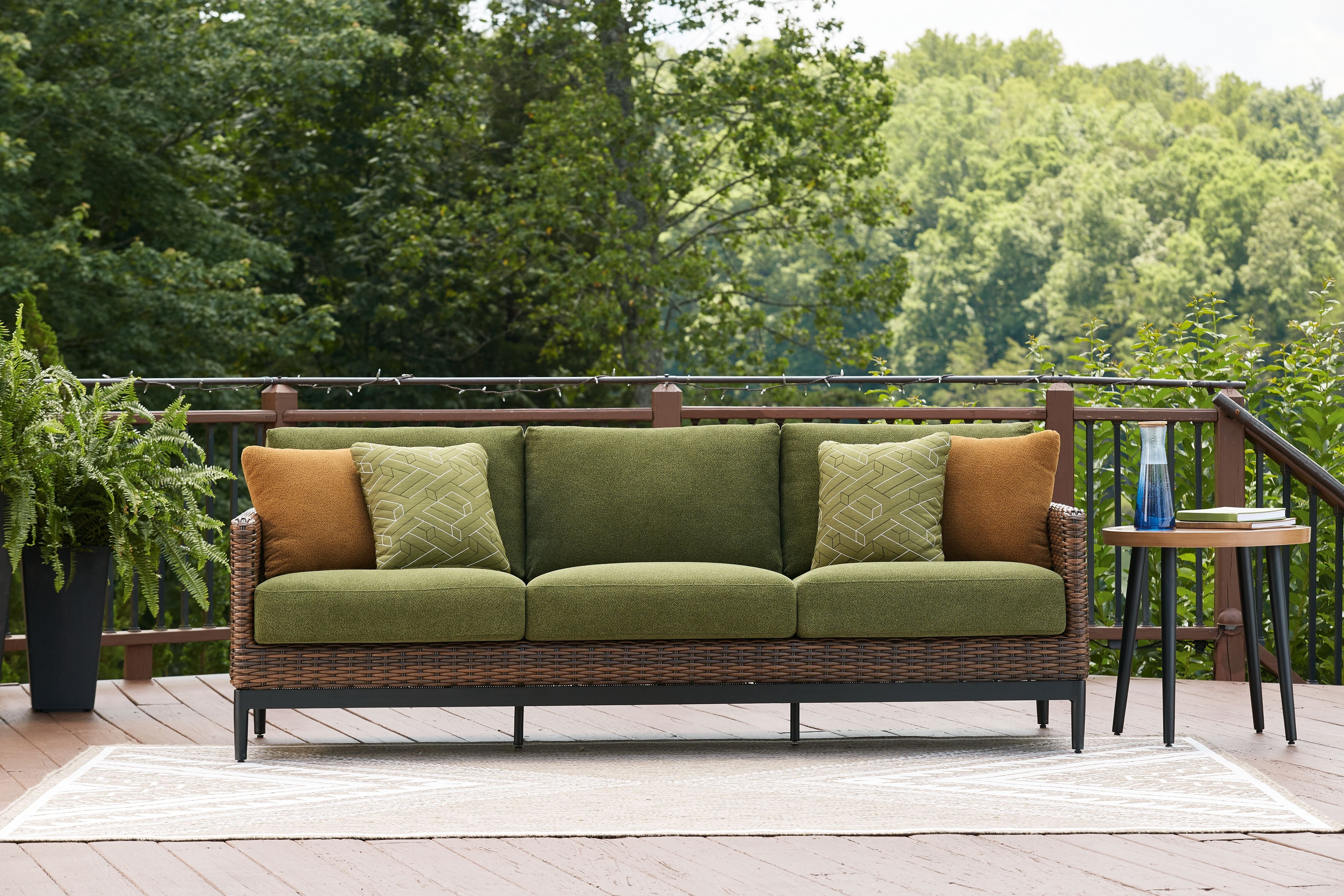 Horizon Hall - Brown / Green - Sofa With Cushion Signature Design by Ashley®